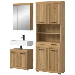 Höffner Badkombination   ¦ holzfarben ¦ Maße (cm): B: 149 H: 191