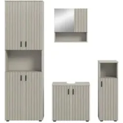 Höffner Badkombination   ¦ beige ¦ Maße (cm): B: 180 H: 192