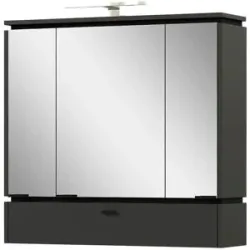 Höffner Spiegelschrank  Möhnesee ¦ grau ¦ Maße (cm): B: 79 H: 76 T: 26.0