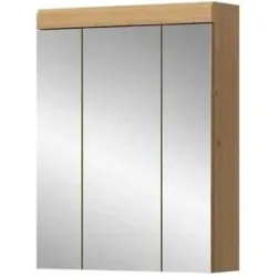 Höffner Badezimmerspiegelschrank SCHLOONSEE  Breite 60cm  3 Spiegeltüren  9 Fächer  6