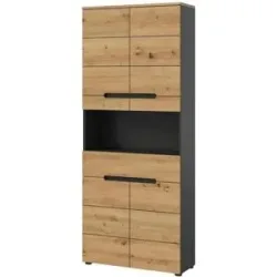 Höffner Hochschrank Canower See   ¦ grau ¦ Maße (cm): B: 76 H: 193