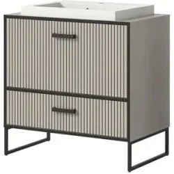 Höffner Waschtisch inkl. Waschbecken   ¦ creme ¦ Maße (cm): B: 80 H: 84