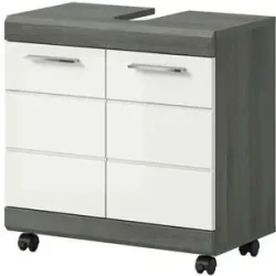 Höffner Waschbeckenunterschrank   ¦ silber ¦ Maße (cm): B: 60 H: 60