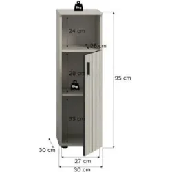 Höffner Midischrank   ¦ beige ¦ Maße (cm): B: 30 H: 95