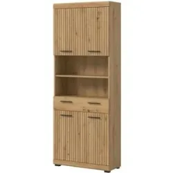 Höffner Hochschrank   ¦ holzfarben ¦ Maße (cm): B: 74 H: 191
