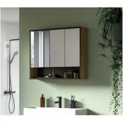 Höffner Spiegelschrank   ¦ holzfarben ¦ Maße (cm): B: 80 H: 68