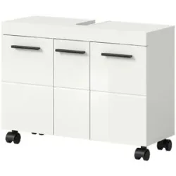 Höffner Waschbeckenunterschrank   ¦ weiß ¦ Maße (cm): B: 80 H: 58