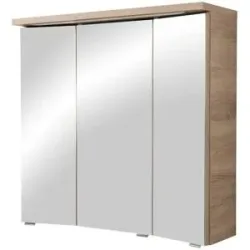 calmo2go Spiegelschrank 3-türig  Juba ¦ holzfarben ¦ Maße (cm): B: 75 H: 70 T: