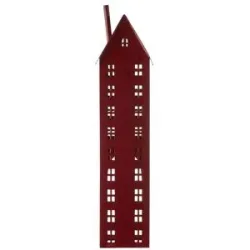 HOME STORY Laterne Haus   ¦ rot ¦ Aluminium ¦ Maße (cm): B: 13 H: 52 T: 11.5