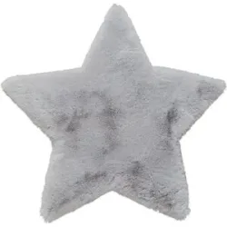 Höffner Kinderteppich  Stern ¦ grau ¦ Synthetische Fasern ¦ Maße (cm): B: 60
