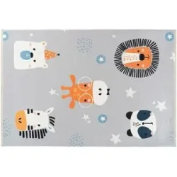 Höffner Kinderteppich  Animal ¦ grau ¦ Baumwolle ¦ Maße (cm): B: 115
