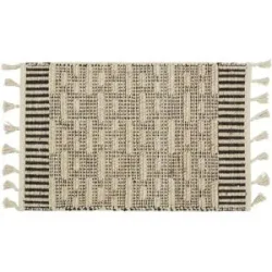 Gray & Jones Handwebteppich  Black Coast ¦ beige ¦ Wolle,Baumwolle ¦ Maße (cm):