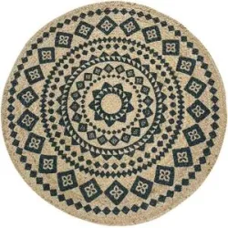 Höffner Jute-Teppich  Mamda Ornament ¦ beige ¦ Jute Ø: 80