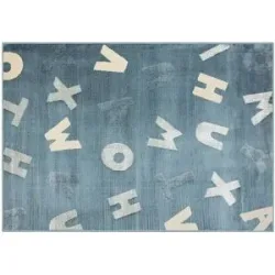 KJUT Webteppich  Alphabet ¦ blau ¦ Synthetische Fasern ¦ Maße (cm): B: 133