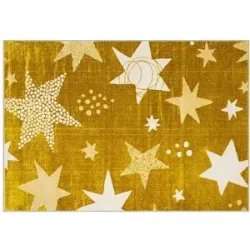 KJUT Webteppich  Star ¦ gold ¦ Synthetische Fasern ¦ Maße (cm): B: 133