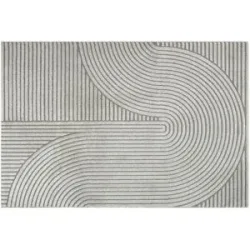 Höffner Webteppich  Elio ¦ grau ¦ Synthetische Fasern ¦ Maße (cm): B: 80