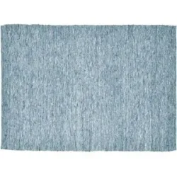 SANSIBAR Sylt Wollteppich  Hörnum ¦ blau ¦ Wolle ¦ Maße (cm): B: 190 H: 1,2