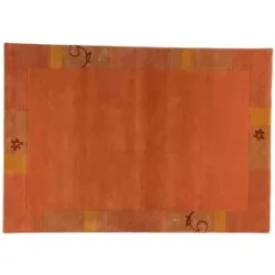 THEKO Wollteppich  Royal Ganges ¦ rot ¦ Viskose ¦ Maße (cm): B: 120 H: 1,3