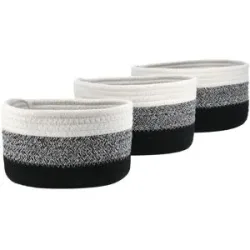 Höffner Aufbewahrungskörbe  3er Set   ¦ mehrfarbig ¦ Polyester,Baumwolle ¦ Maße (cm): B: