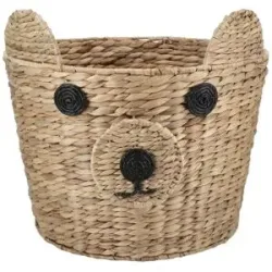 Höffner Aufbewahrungskorb  Hund ¦ braun ¦ Wasserhyazinthe,Metall ¦ Maße (cm): H: 27  Ø: