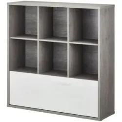 Höffner Multifunktionsregal  Milow ¦ grau ¦ Maße (cm): B: 120 H: 121 T: 35.7