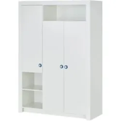 Höffner Kleiderschrank  3-türig  Charlie ¦ weiß ¦ Maße (cm): B: 137 H: 195 T: 56.0