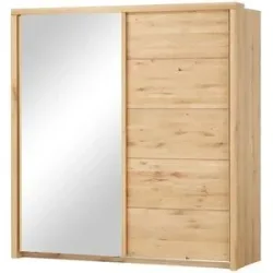 smart Schwebetürenschrank  2-türig mit Spiegeltür Oslo ¦ holzfarben ¦ Maße (cm):