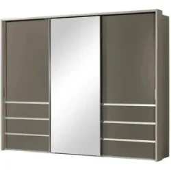 Höffner Schwebetürenschrank  3-türig  Mitta ¦ braun ¦ Maße (cm): B: 260 H: 220 T: 67.0