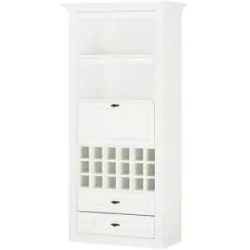 maison bleue Barschrank mit Weinregal Petit Chalet ¦ weiß ¦ Maße (cm): B: 92 H: