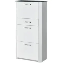 Höffner Schuhschrank  Juno ¦ weiß ¦ Maße (cm): B: 71 H: 136 T: 35.0