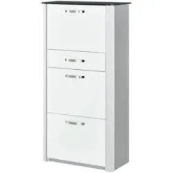 Höffner Schuhschrank  Juno ¦ weiß ¦ Maße (cm): B: 71 H: 136 T: 35.0