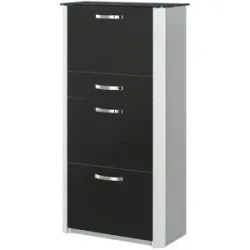 Höffner Schuhschrank  Juno ¦ schwarz ¦ Maße (cm): B: 71 H: 136 T: 35.0