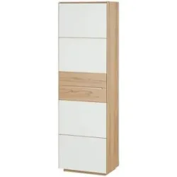 Höffner Garderobenschrank  Novum ¦ weiß ¦ Maße (cm): B: 61 H: 200 T: 40.0