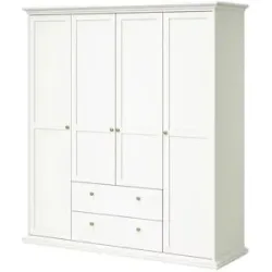 Höffner Drehtürenschrank  Chester ¦ weiß ¦ Maße (cm): B: 182 H: 201 T: 61.0
