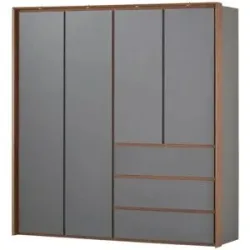 Playboy Kleiderschrank  Victoria ¦ grau ¦ Maße (cm): B: 200 H: 212 T: 67.0