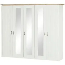 maison bleue Drehtürenschrank  5-türig  Trient ¦ weiß ¦ Maße (cm): B: 265 H: 224