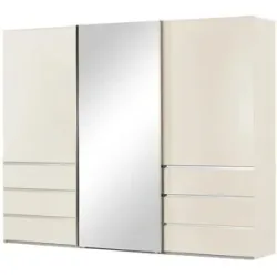 Höffner Schwebetürenschrank  3-türig  Mitta ¦ creme ¦ Maße (cm): B: 300 H: 236 T: 67.0