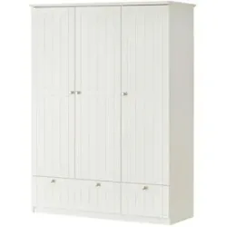 Mia & Mo Kleiderschrank  Suna ¦ weiß ¦ Maße (cm): B: 141 H: 187 T: 55.0