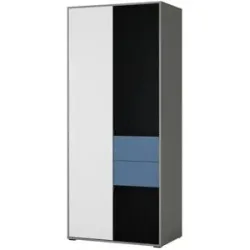 Höffner Kleiderschrank  Laser ¦ grau ¦ Maße (cm): B: 83,7 H: 197 T: 54.0