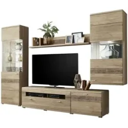 Woodford Wohnwand  Miro ¦ holzfarben ¦ Maße (cm): B: 302 H: 206 T: 51.0
