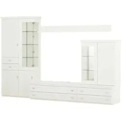 Höffner Wohnwand  Cole ¦ weiß ¦ Maße (cm): B: 334 H: 222 T: 62.0