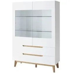 Höffner Vitrine  Casoria ¦ weiß ¦ Maße (cm): B: 107 H: 158 T: 40.0