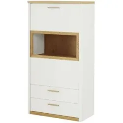 Wohnwert Highboard  Libro Plus ¦ weiß ¦ Maße (cm): B: 76 H: 148 T: 41.0