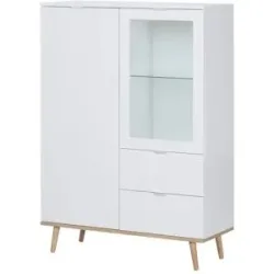 Höffner Highboard  Gallese ¦ weiß ¦ Maße (cm): B: 100 H: 140 T: 40.0