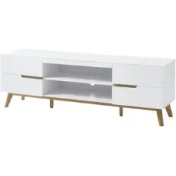 Höffner TV-Lowboard  Casoria ¦ weiß ¦ Maße (cm): B: 169 H: 56 T: 41.0