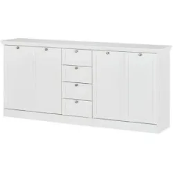 Höffner Sideboard  Laurito ¦ weiß ¦ Maße (cm): B: 200 H: 90 T: 40.0