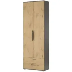 Höffner Garderobenschrank  Paris ¦ grau ¦ Maße (cm): B: 80,6 H: 233 T: 36.0