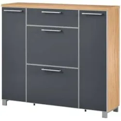 Höffner Schuhschrank  Duna ¦ grau ¦ Maße (cm): B: 121 H: 108 T: 31.0