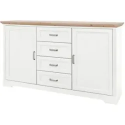 Höffner Sideboard  Varese ¦ weiß ¦ Maße (cm): B: 165 H: 88 T: 41.0