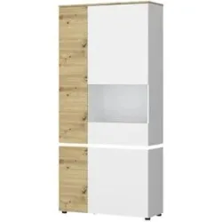 Höffner Vitrine Soft-Close Luci ¦ weiß ¦ Maße (cm): B: 91 H: 199 T: 40.0